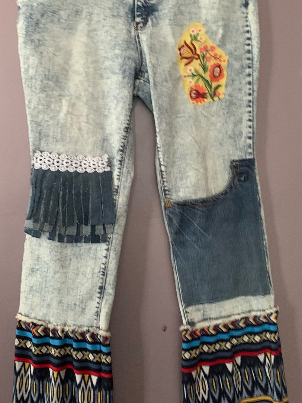 Bohem Revival Upcycled Jeans Sz 16
